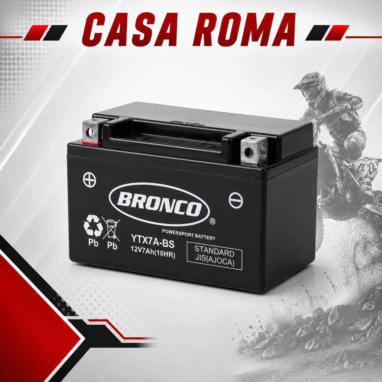 BATERIA BRONCO YTX7A-BS AGM C/GEL